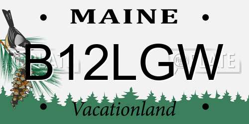 B12LGW Maine License Plate