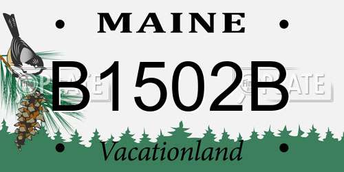 B1502B Maine License Plate