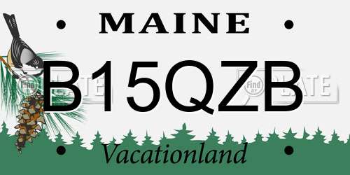 B15QZB Maine License Plate