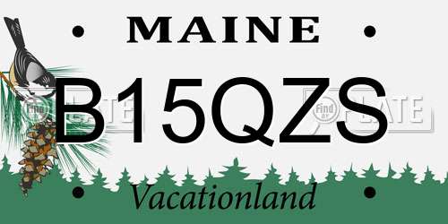 B15QZS Maine License Plate