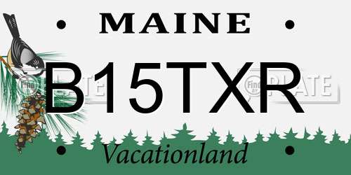 B15TXR Maine License Plate