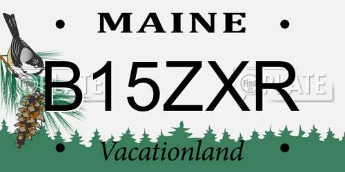 B15ZXR Maine License Plate