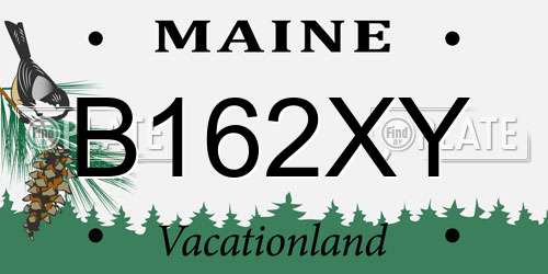 B162XY Maine License Plate