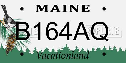 B164AQ Maine License Plate
