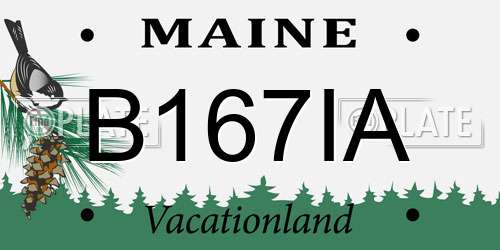 B167IA Maine License Plate