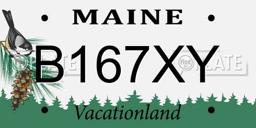 B167XY Maine License Plate