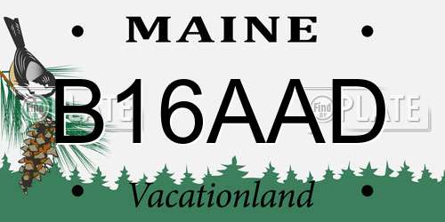 B16AAD Maine License Plate