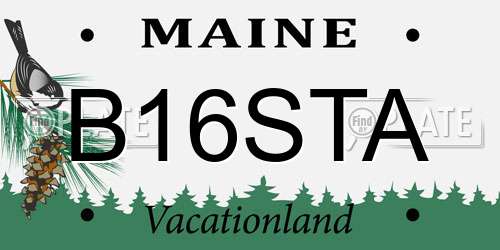 B16STA Maine License Plate