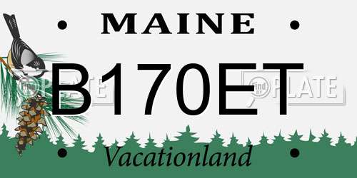 B170ET Maine License Plate