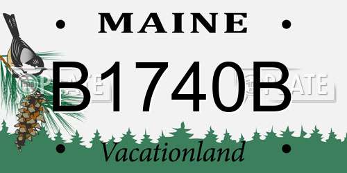 B1740B Maine License Plate