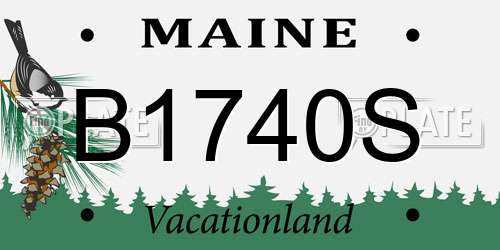 B1740S Maine License Plate