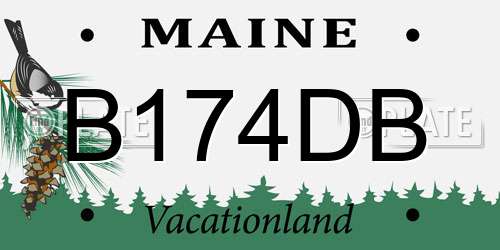 B174DB Maine License Plate