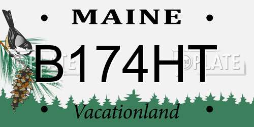 B174HT Maine License Plate