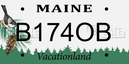 B174OB Maine License Plate