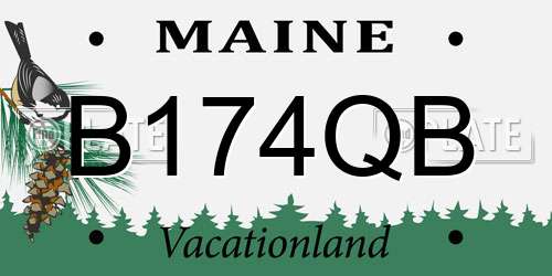 B174QB Maine License Plate