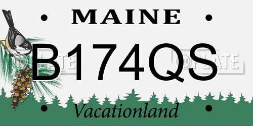 B174QS Maine License Plate