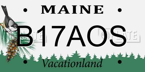 B17AOS Maine License Plate