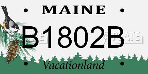 B1802B Maine License Plate