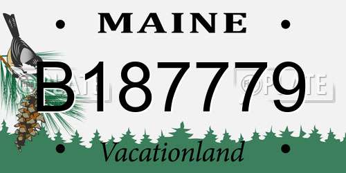 B187779 Maine License Plate