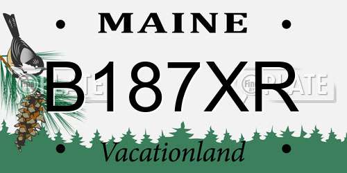 B187XR Maine License Plate