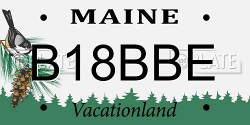 B18BBE Maine License Plate