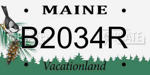 B2034R Maine License Plate