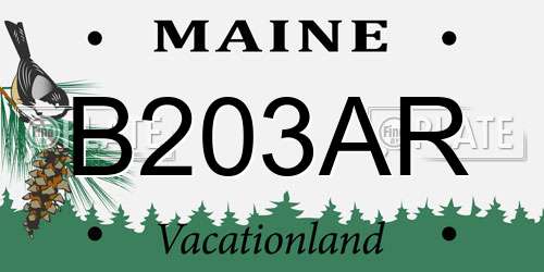 B203AR Maine License Plate