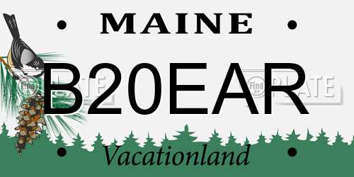 B20EAR Maine License Plate