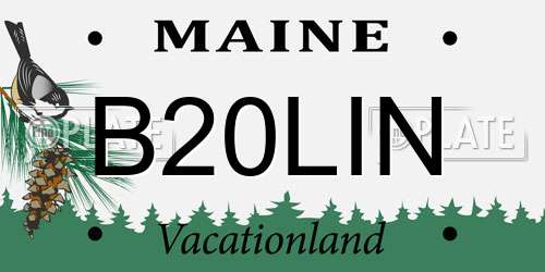 B20LIN Maine License Plate