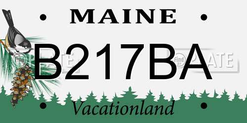 B217BA Maine License Plate