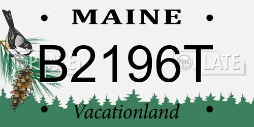 B2196T Maine License Plate