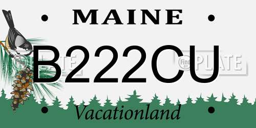 B222CU Maine License Plate