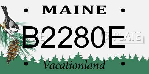 B2280E Maine License Plate