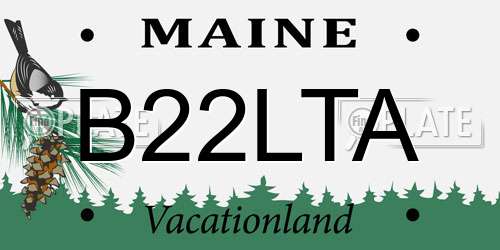 B22LTA Maine License Plate