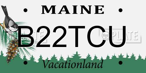 B22TCU Maine License Plate