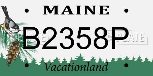 B2358P Maine License Plate
