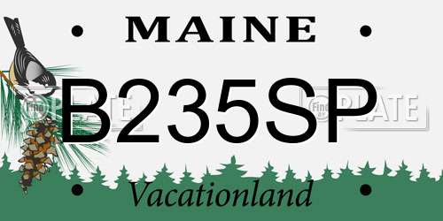 B235SP Maine License Plate