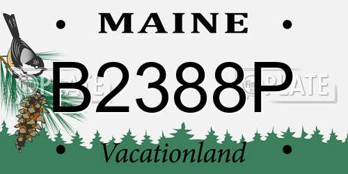 B2388P Maine License Plate