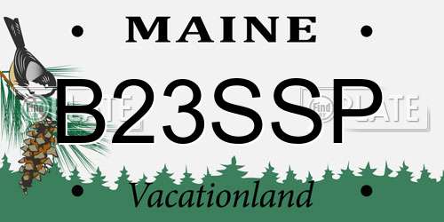 B23SSP Maine License Plate