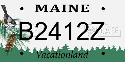 B2412Z Maine License Plate