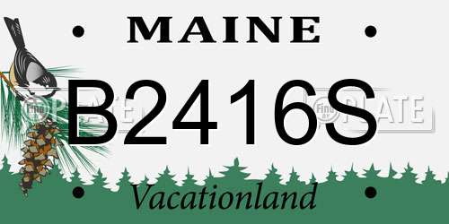 B2416S Maine License Plate
