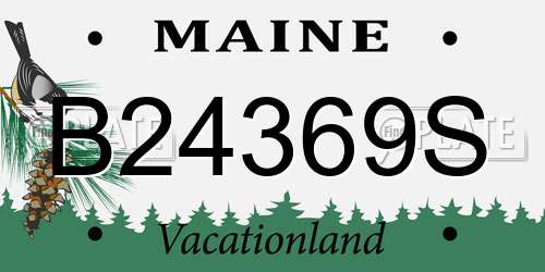 B24369S Maine License Plate