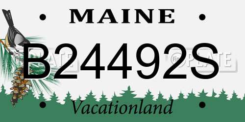 B24492S Maine License Plate