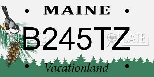 B245TZ Maine License Plate