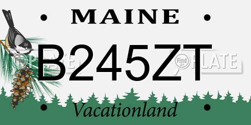B245ZT Maine License Plate