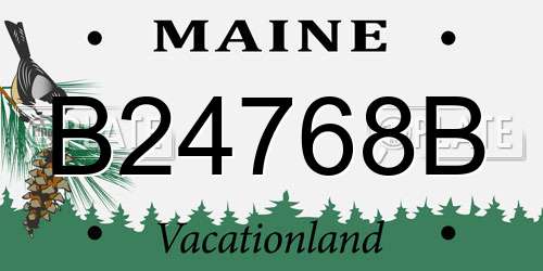 B24768B Maine License Plate