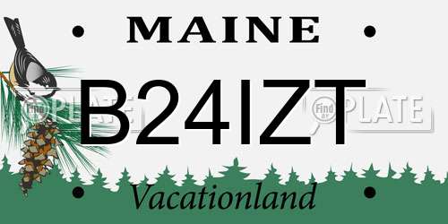 B24IZT Maine License Plate