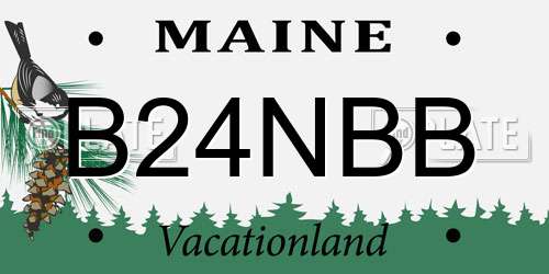B24NBB Maine License Plate