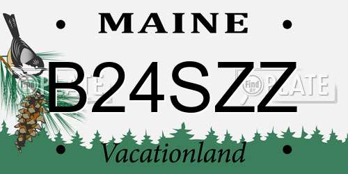 B24SZZ Maine License Plate
