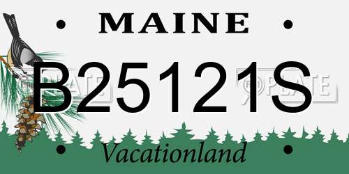 B25121S Maine License Plate